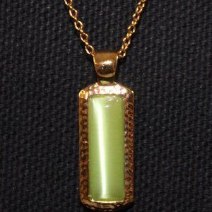 The Roman Company Gold Tone Necklace with Green Stone